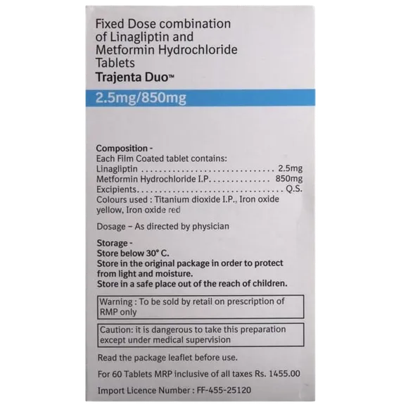 trajenta duo 2.5/850mg tablet 10's
